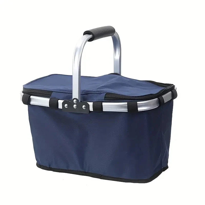 Skanto | ThermaTrip Faltkorb | Isolierter Picknickkorb mit Aluminiumfolie & Griff | 3-fach faltbar | Für Ausflüge, Park, Einkauf & Reisen