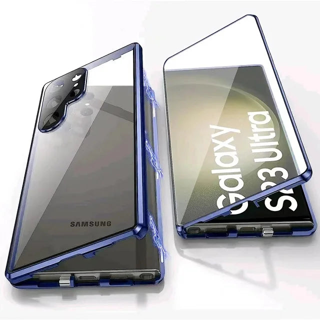 Skanto | Metall-Aluminiumlegierung 360 Hülle mit Sicherheitsverschluss für Samsung Galaxy S24-S23 Serie