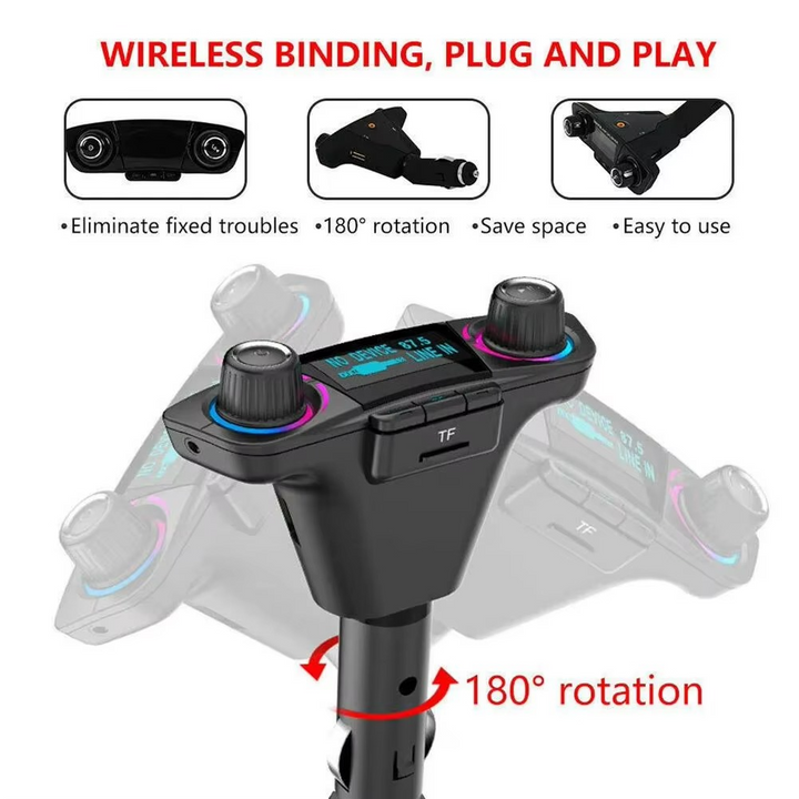 Skanto | Bluetooth 5.0 Auto-FM-Transmitter mit Dual-USB-Ladegerät und LED-Anzeige