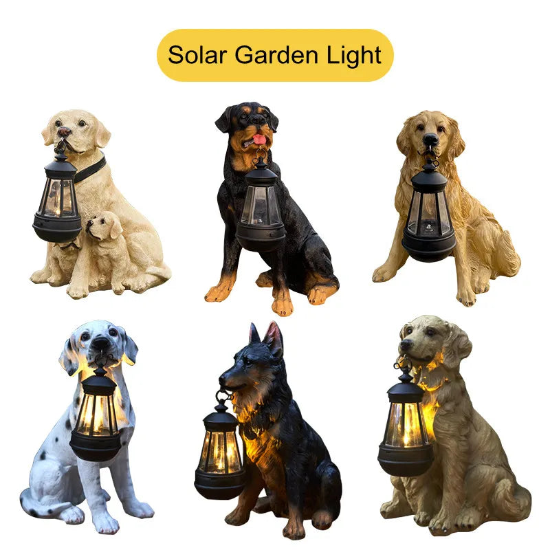 Skanto | Solarbetriebene Harz-Hundestatuenlampe