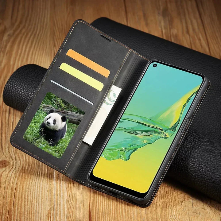 Skanto | Samsung Hülle: Magnetische Lederhülle für stilvollen Schutz