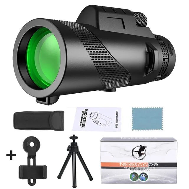 Skanto | 80x100 HD Zoom Monokular-Teleskop: Leistungsstarkes tragbares Fernglas für Jagd, Camping und Outdoor-Erkundung