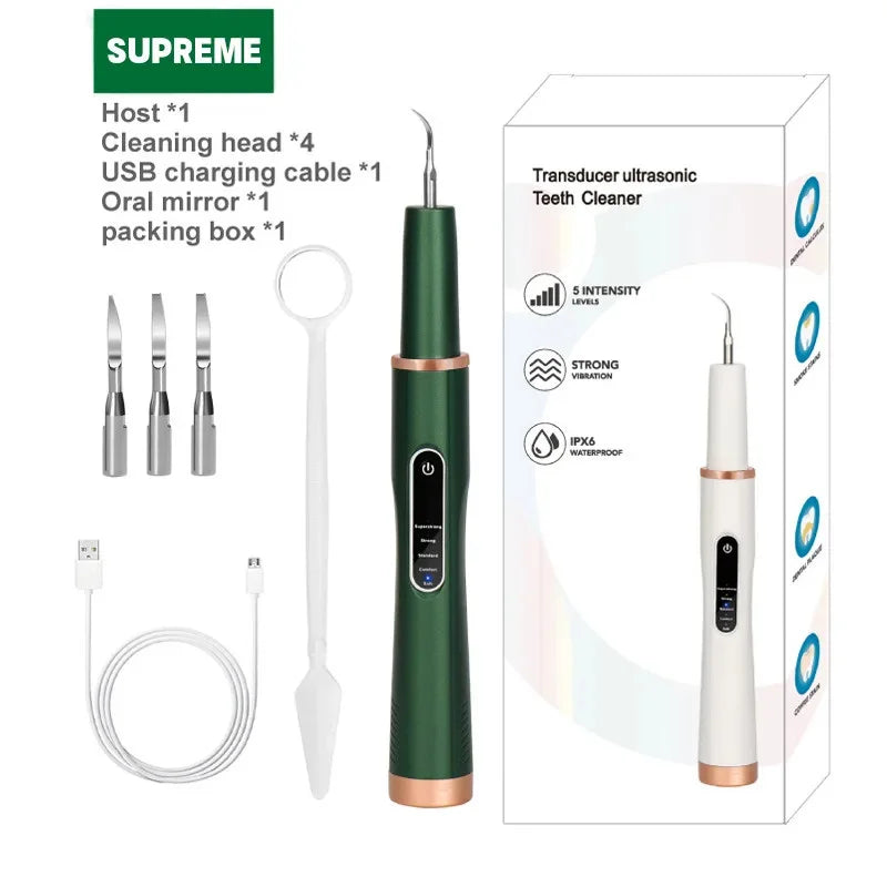 Skanto | DentoraSonic | Ultraschall-Zahnpflegegerät für Hunde und Katzen | 5-Stufen Zahnsteinentferner | USB-Laden