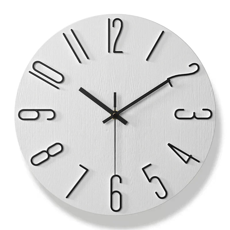 Wanduhr aus Holz im skandinavischen Stil