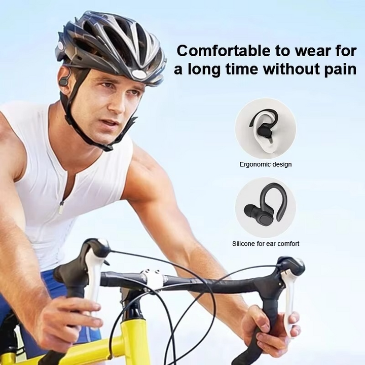 Skanto | SP16 True Wireless Earbuds mit Ohrhaken, wasserdichte Sportkopfhörer mit Mikrofon und HiFi-Stereo-Sound