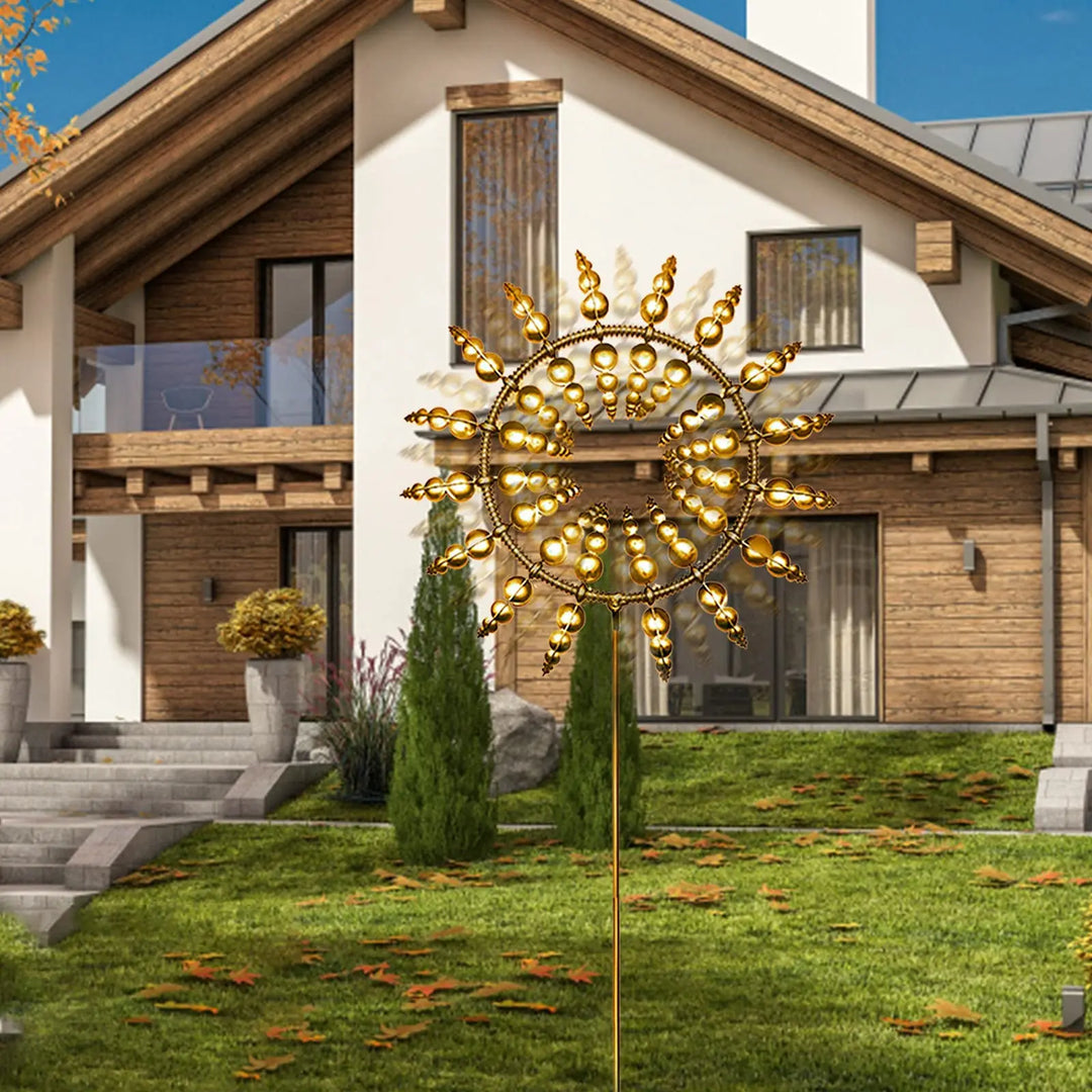 Skanto | Einzigartiges solarbetriebenes kinetisches Metall-Windspiel – Magische Windfänger für Terrasse, Garten, Rasen und Außendekoration