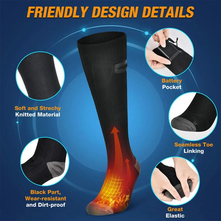 Skanto | Thermavolt Beheizte Socken | 3 Heizstufen | Mit Powerbank | Warme Unisex-Wintersocken für Outdoor & Reisen