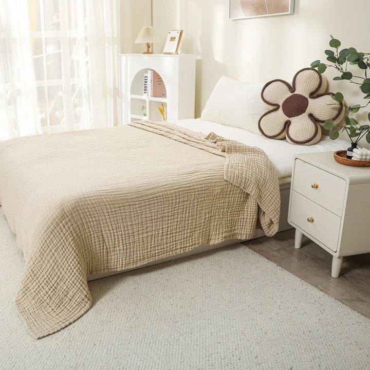 Skanto | CottonBreeze | Musselin-Decke 100% Baumwolle | 6-lagig, Atmungsaktiv & Leicht | Für Sofa & Bett