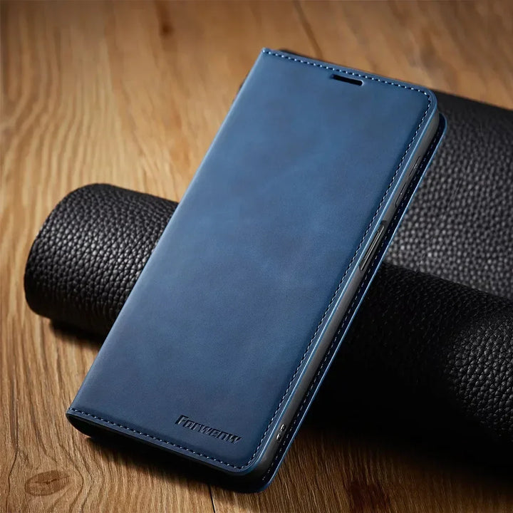 Skanto | Samsung Hülle: Magnetische Lederhülle für stilvollen Schutz