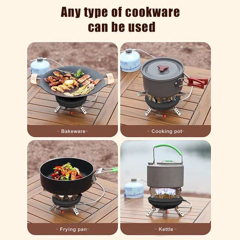 Skanto | Flamurion Camping-Gaskocher 16000W mit Piezozündung | Faltbarer Hochdruck-Gaskocher für Outdoor und Notfälle | Für Butan/Propan
