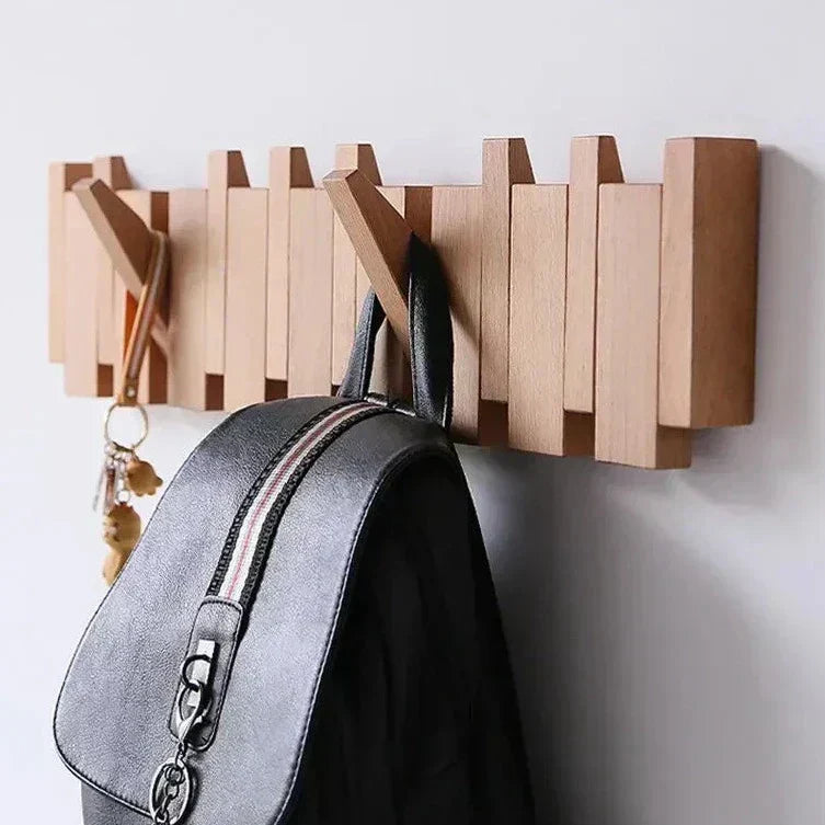 HarmonyHook – Stilvolle verstellbare Wandgarderobe aus Holz