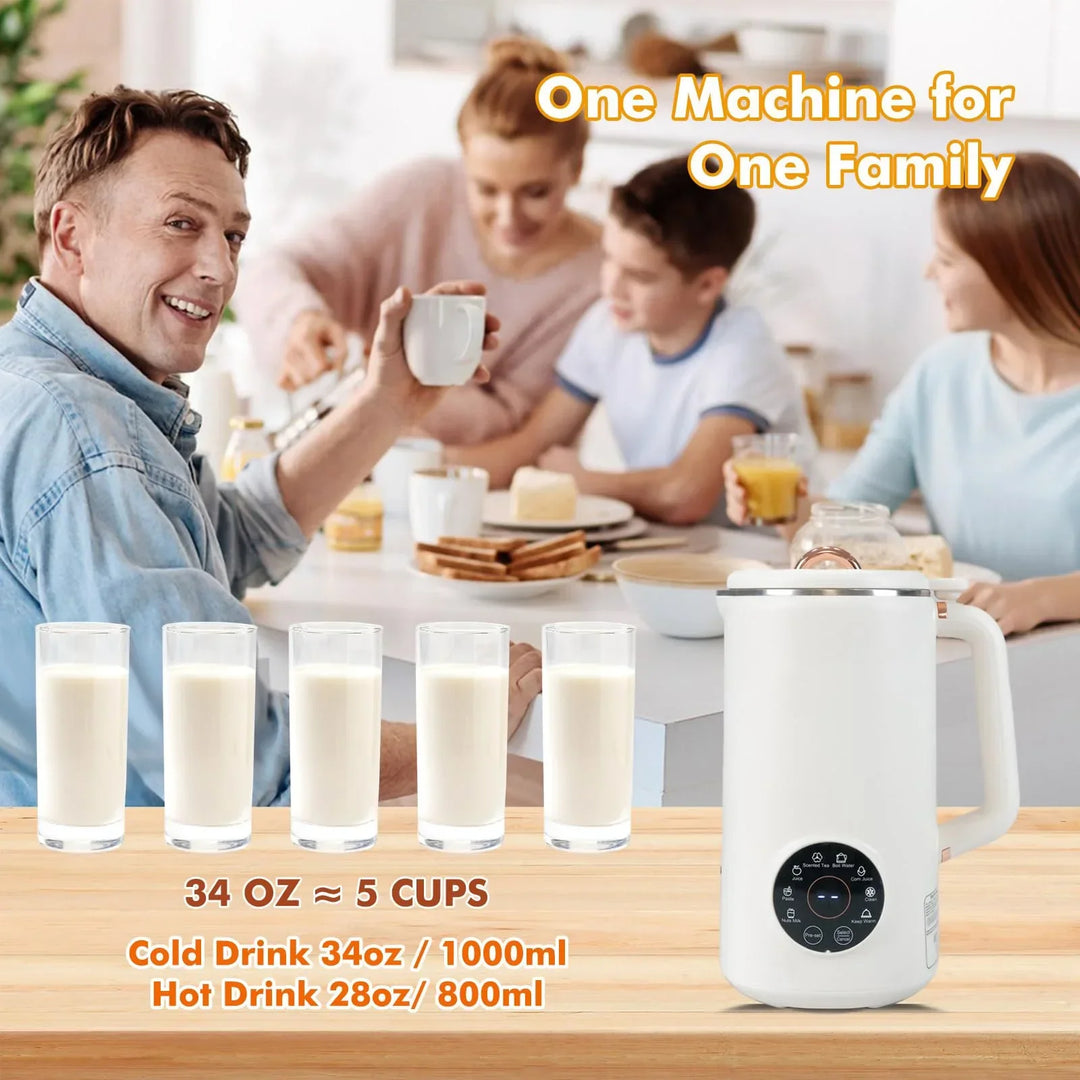 Skanto | PlantPure 8-in-1 Pflanzenmilchbereiter | Für Nuss-, Hafer- & Sojamilch | 1000 ml Fassungsvermögen | BPA-frei