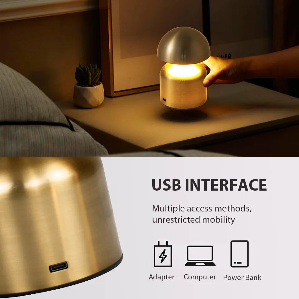 Skanto | LumoVerde LED-Tischlampe | Wiederaufladbar | 3 Farbtemperaturen & Touch-Dimmer | 4W | 5V