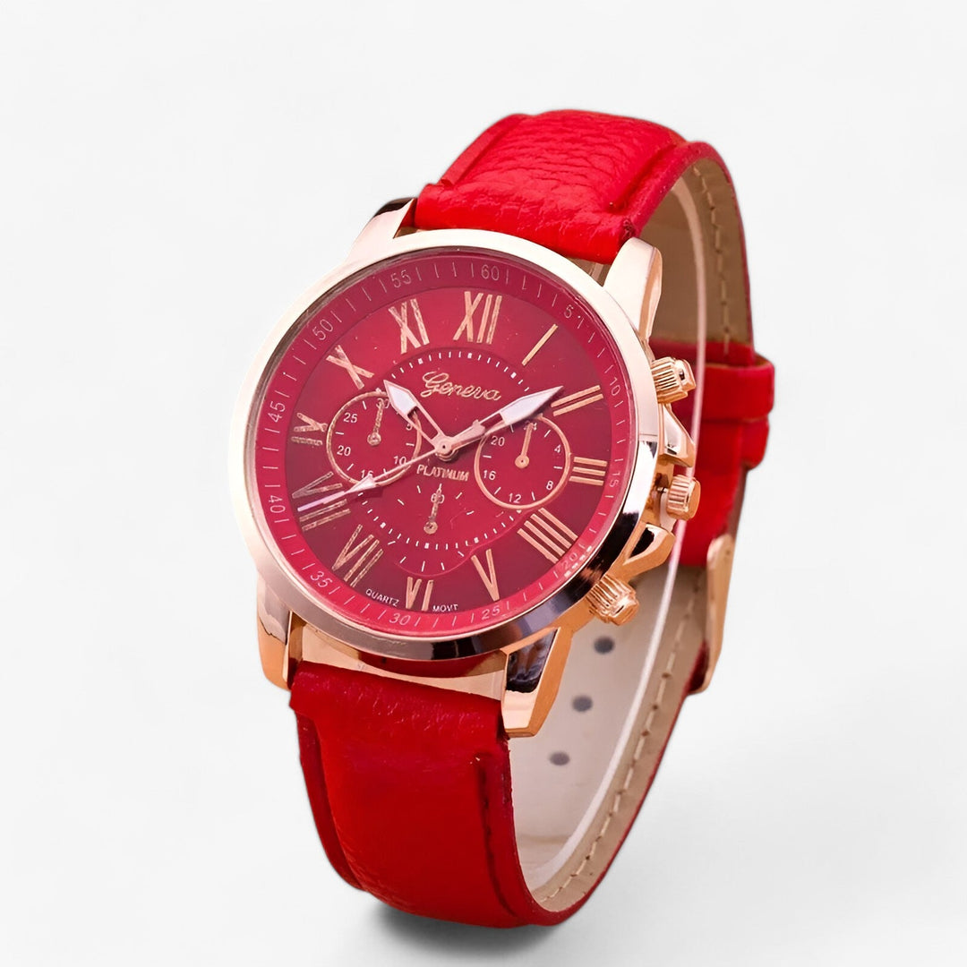 Skanto | Camille Damen-Armbanduhr mit wasserdichtem Lederarmband 42mm