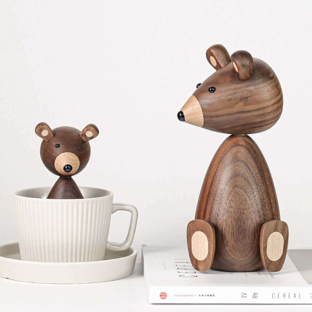 Skanto | Dänische Holz-Braunbärenfamilien-Ornament