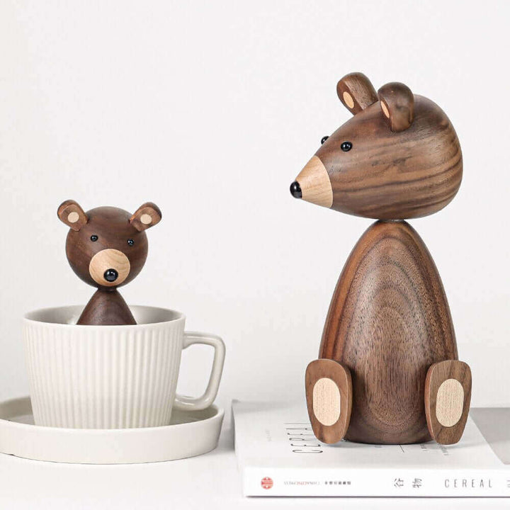 Skanto | Dänische Holz-Braunbärenfamilien-Ornament
