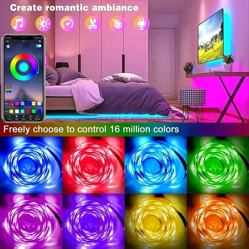 Skanto | USB RGB LED-Lichtstreifen mit App-Steuerung für Raum- & TV-Hintergrundbeleuchtung