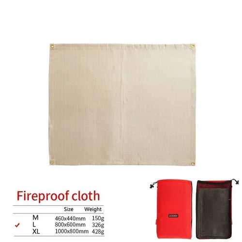 Skanto | CampVita Brandschutz Campingmatte | Hitzebeständig & Feuerfest | Ideal für Grills & Lagerfeuer | Fiberglas Beige