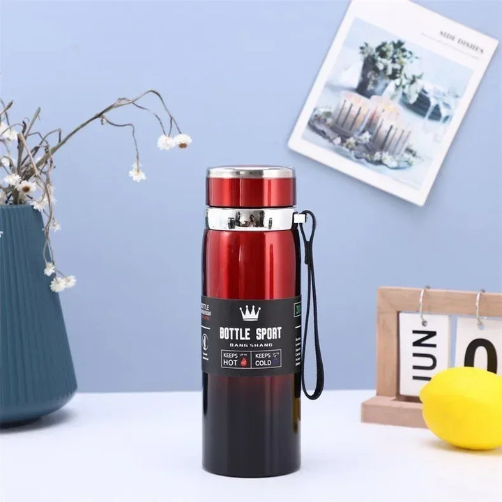 Skanto Edelstahl-Thermoskanne 1L – Isolierflasche zum Kalthalten von Wasser und Heißgetränken, Tee, Kaffee