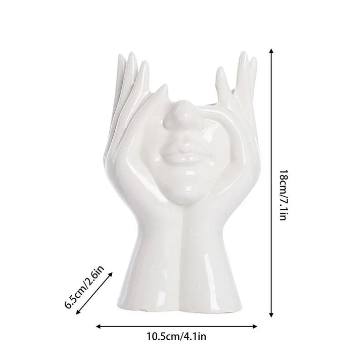 Skanto Keramik-Gesichtsvase für Deko, Kunstvase für Zuhause, Büro-Deko, feministische Deko, moderne Körper-Blumenvase, weibliche Körper-Vase