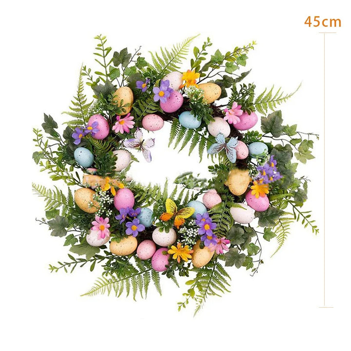 Skanto | 5 Stil Schleifen-Ostereierkranz Ostereiergirlande Türschmuck Wanddeko Frohe Ostern 2023 Deko für Zuhause Kinder