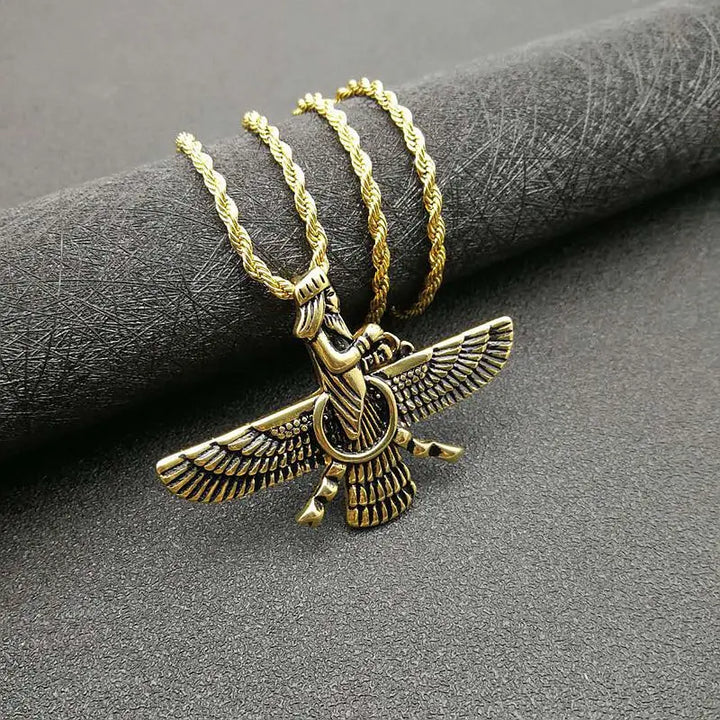 Skanto | Zoroastrischer Faravahar / Ahura Mazda Anhänger Halskette