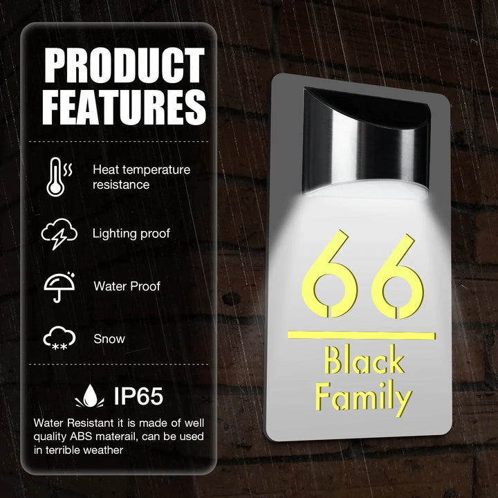Skanto | Tall – Individuelle Hausnummer Outdoor LED Solar