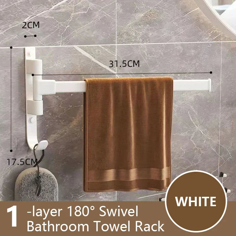 Skanto | Rotbart Handtuchstange Rotbart Handtuchhalter Weltraum Aluminium 1/2/3/4/5-Stangen Handtuchhalter Küchenregal Küchen-Hängeregal Wandmontage
