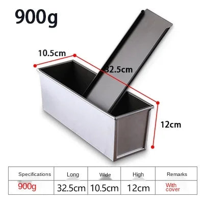 Skanto | Premium Antihaft-Kastenform aus Aluminiumlegierung mit Deckel - Verschiedene Größen (250g/450g/600g/750g/900g/1000g) zum Backen von Brot und Kuchen