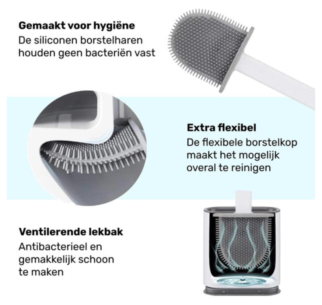 Skanto | FlexiClean Toilettenbürste – Antibakterielles Silikondesign für einfache Reinigung