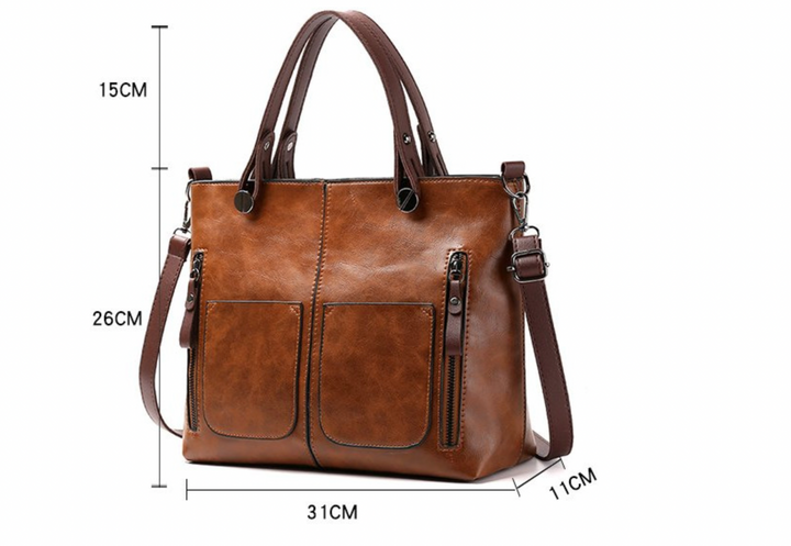 Skanto | Elly – Vintage Leder-Schultertasche für Damen | Handgefertigt und elegantes Design