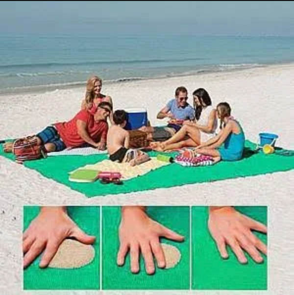 Skanto | XXL Sandfreies Strandtuch | Sandark | 200x200