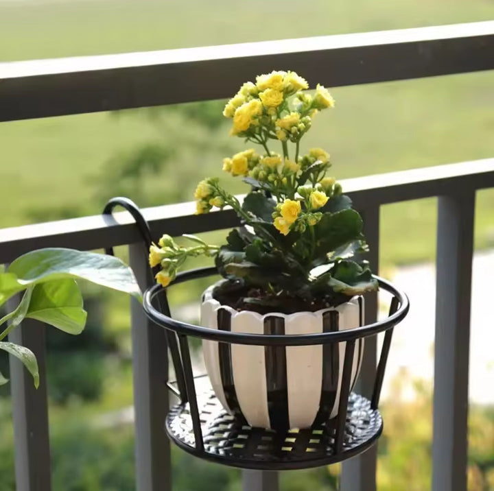 Skanto | 3er-Set Balkon-Blumentopfhalter Schwarz Nov