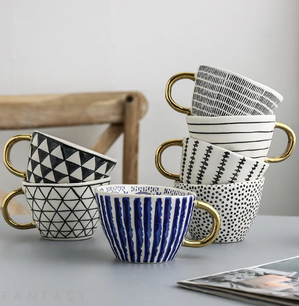 Skanto | GeoMug Designer-Taschen & Tassen | Stilvolle Keramik | Moderne geometrische Muster