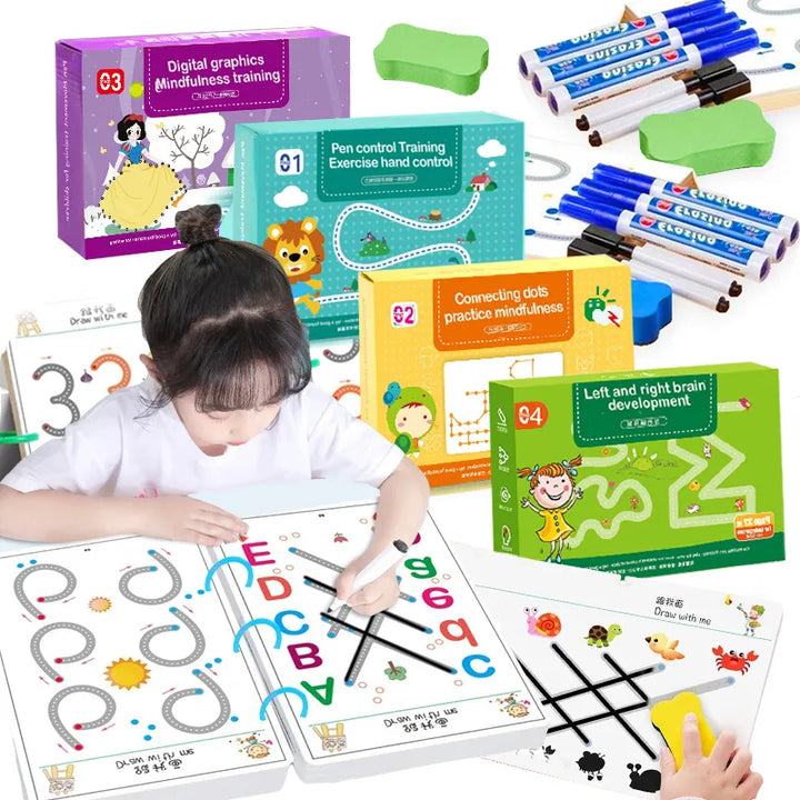 Skanto | Magisches Nachverfolgungs-Arbeitsbuch-Set für Kinder