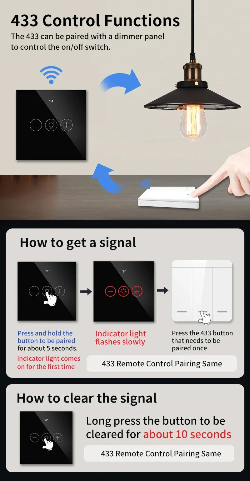 Tuya Smart Licht Wandschalter mit Neutralleiter - WiFi Dimmer Steuerung über SmartLife Google Alexa Apps