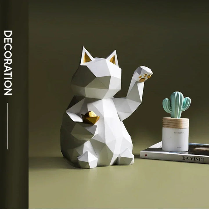 Skanto | Nordische Minimalismus Geometrie Glückskatzen-Statuen