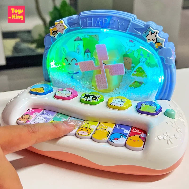 Skanto Kinder Cartoon Elektronisches Klavier mit Tiergeräuschen & Lichtern – Pädagogisches Musikinstrument-Spielzeug für Kinder ab 3 Jahren, perfektes Geburtstagsgeschenk