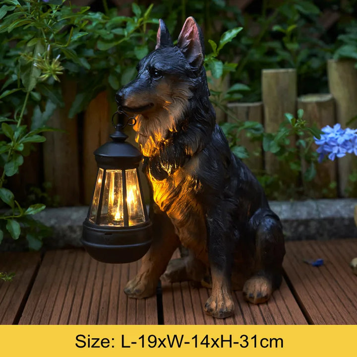 Skanto | Solarbetriebene Harz-Hundestatuenlampe