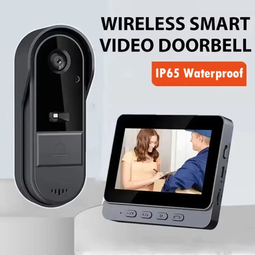Skanto | Kabellose Video-Türklingel mit Gegensprechanlage und HD-Nachtsicht – 4,3” IPS-Display, wasserdicht