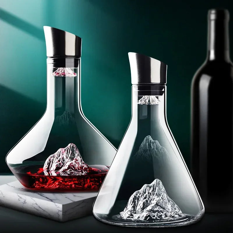 Skanto | 1500ml Iceberg Karaffe Kreatives bleifreies Kristallmaterial Luxus Hochwertiger Rotwein-Verteiler Karaffe Weinkrug