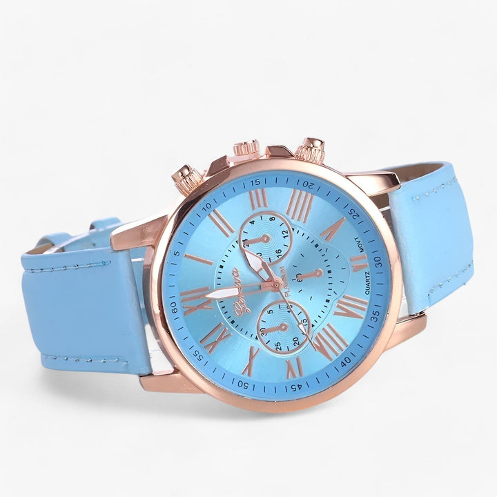 Skanto | Camille Damen-Armbanduhr mit wasserdichtem Lederarmband 42mm