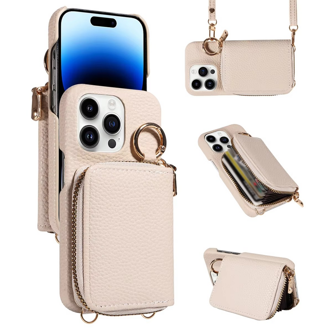 Skanto | Premium Leder Multifunktions-iPhone-Hülle mit Anti-Entmagnetisierungsschutz