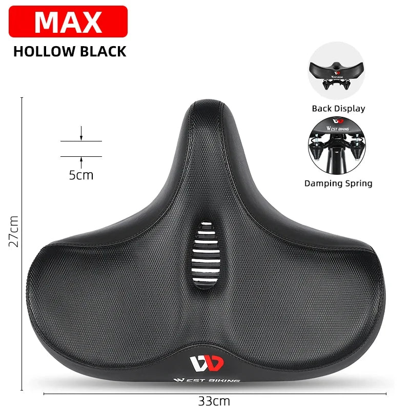 Skanto | Breiter ergonomischer Fahrradsattel – Bequemer Sitz mit Stoßdämpfung für City- und Mountainbikes