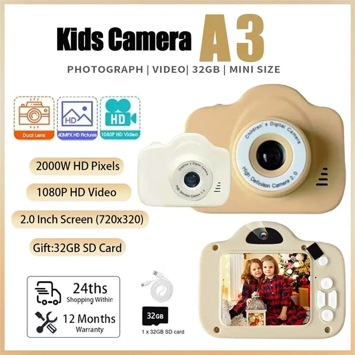 Mini HD Kinderkamera – Tragbares digitales Selfie-Fotospielzeug für Outdoor-Spaß, perfektes Weihnachtsgeschenk für Kinder