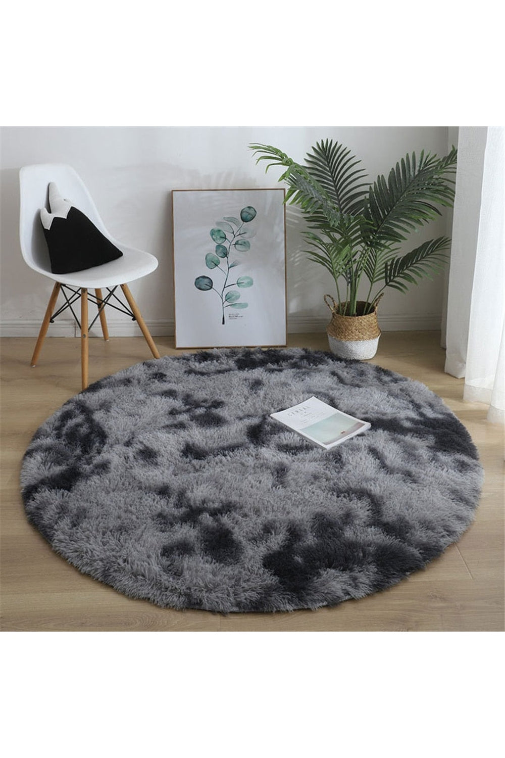 Weicher flauschiger runder Teppich