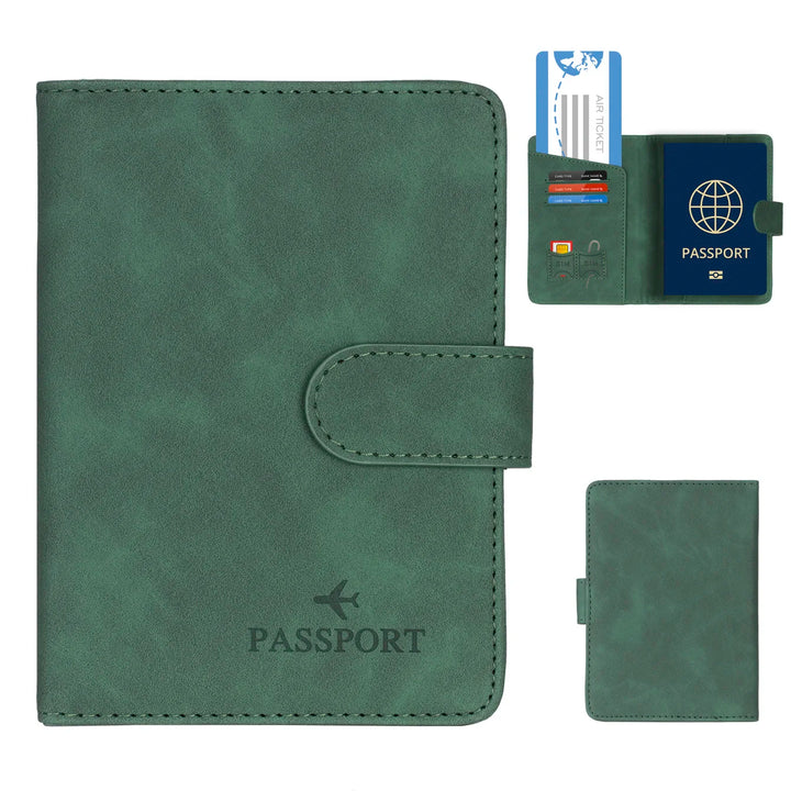 Skanto | Travello Reisepasshülle | RFID-Schutz | Echtes Leder-Optik | Für Damen und Herren