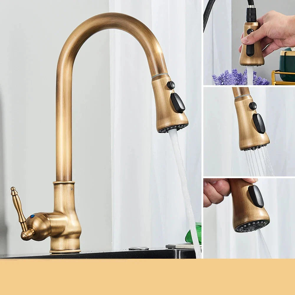 VintageTap – Retro Küchenarmatur mit Messing-Finish