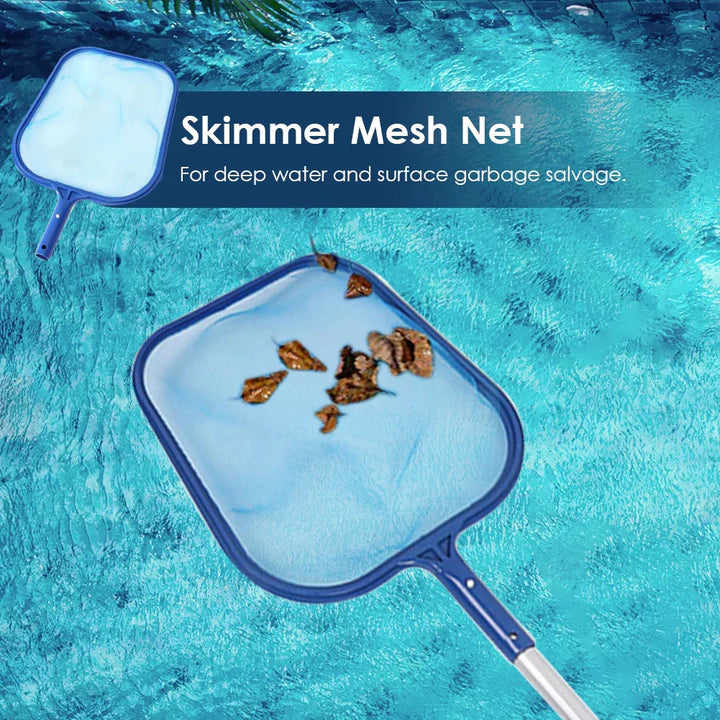 Skanto | AquaSift Pool Skimmer mit Teleskopstiel | Pool- und Teich-Laubkescher | Robustes Netz | Pool- und Spa-Reiniger