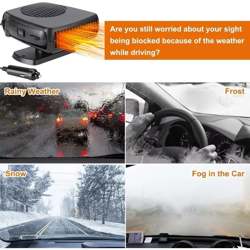 Skanto | Tragbare Autoheizung und Defroster, 2-in-1 Heiz- und Kühlgebläse für Windschutzscheibe und Kabine